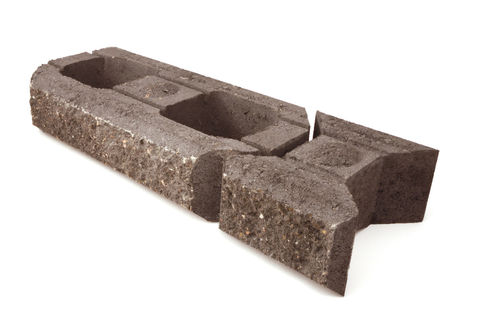 LAKKA betoni lohkomuurikivet+ rusetti (480 mm x 200 mm x 100 mm) musta 64 kpl/m2  21 kg/kpl