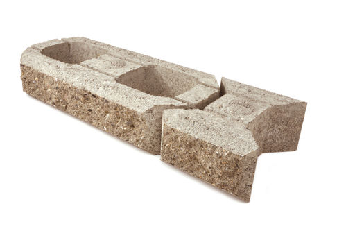 LAKKA betoni lohkomuurikivet+ rusetti (480 mm x 200 mm x 100 mm) harmaa 64 kpl/m2 21 kg/kpl