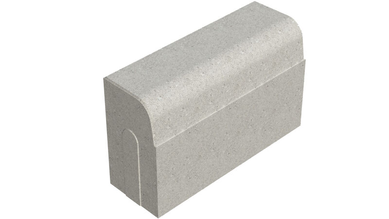 Lakka Suora L=500 mm kupera H-Reunakivi upotettava